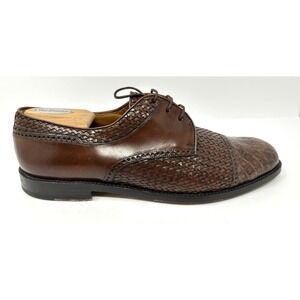 Mezlan Salinas Shoes Mens 11 M Brown Woven Genuine Crocodile Cap Toe Dress Shoe
